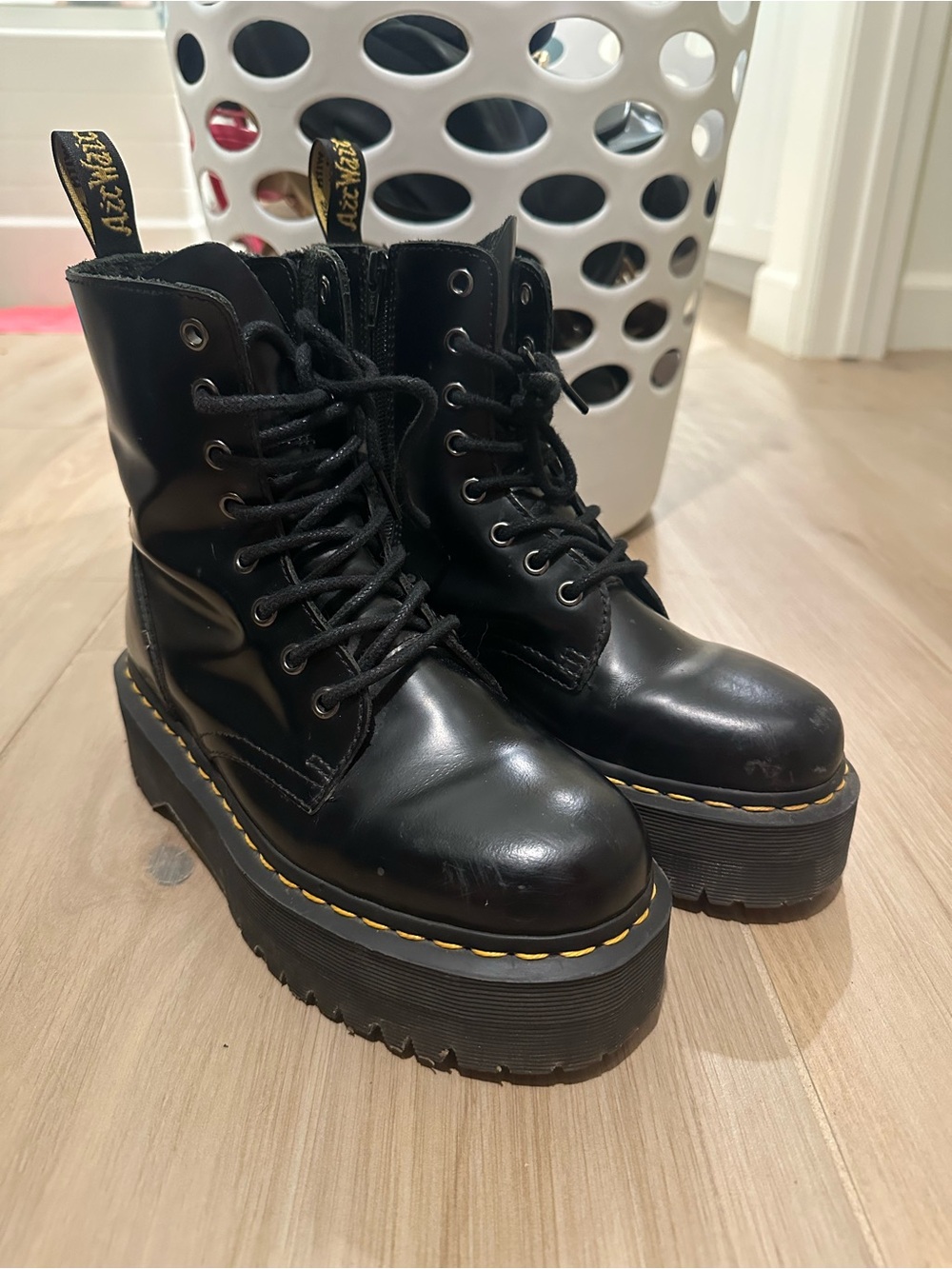 Dr. Martens Jadon Black Platform Lace-Up Boots